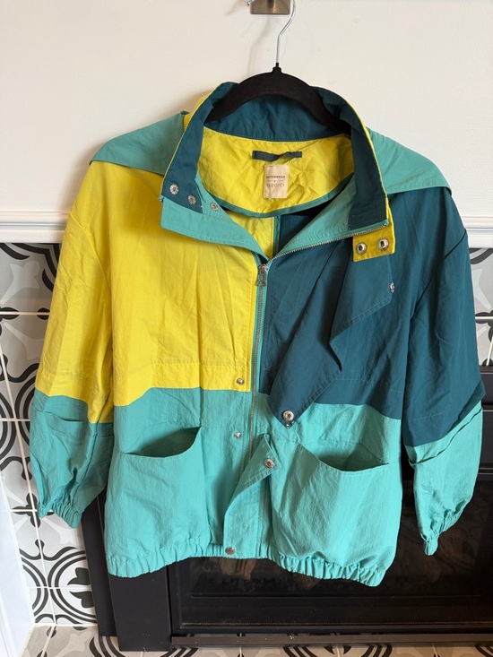 Other - Colorblock Windbreaker Jacket in Yellow, Teal & Dark Teal